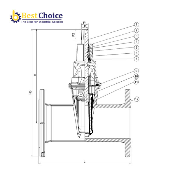 BẢNG VẼ KỸ THUẬT AVK VAN CỔNG MẶT BÍCH, PN10 - PN16