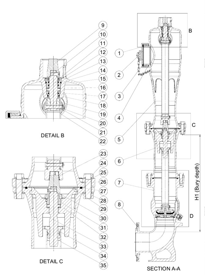 AVK TRỤ CỨU HỎA KHÔ NGOÀI TRỜI, PN16 120