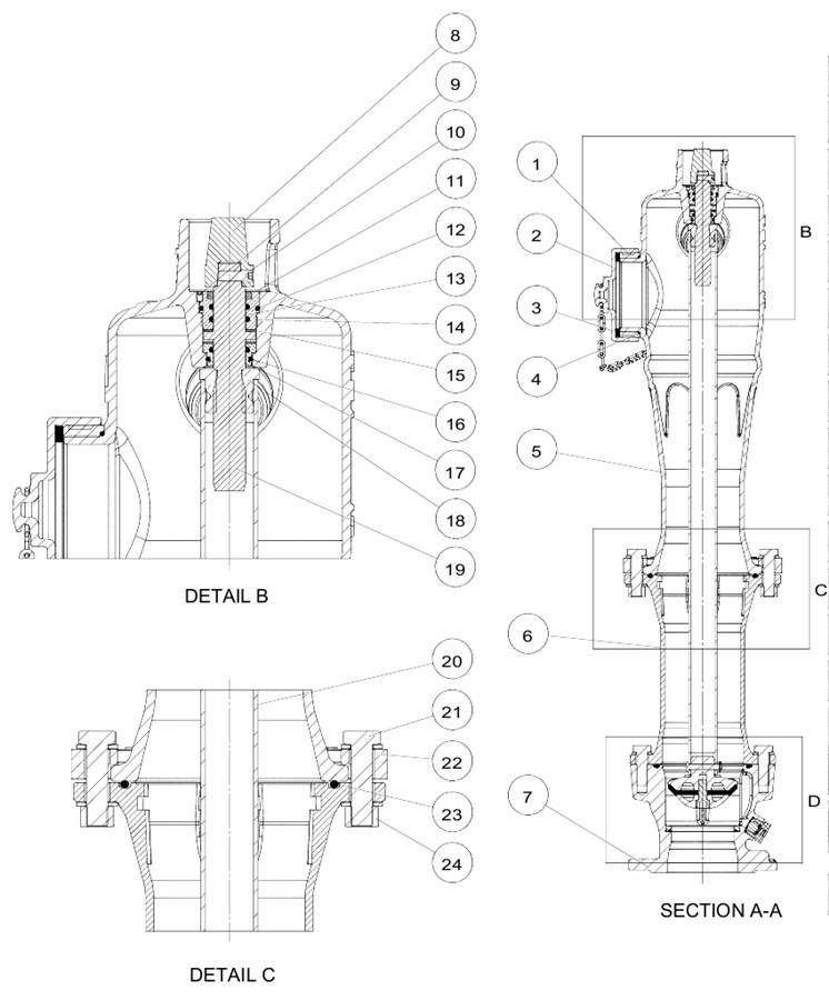 AVK TRỤ CỨU HỎA KHÔ NGOÀI TRỜI, PN16 120-20-001