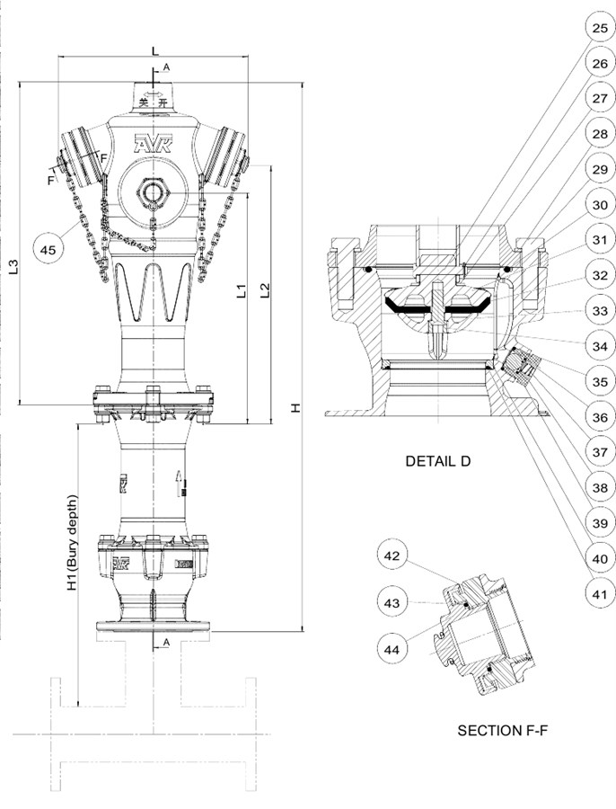 AVK TRỤ CỨU HỎA KHÔ NGOÀI TRỜI, PN16