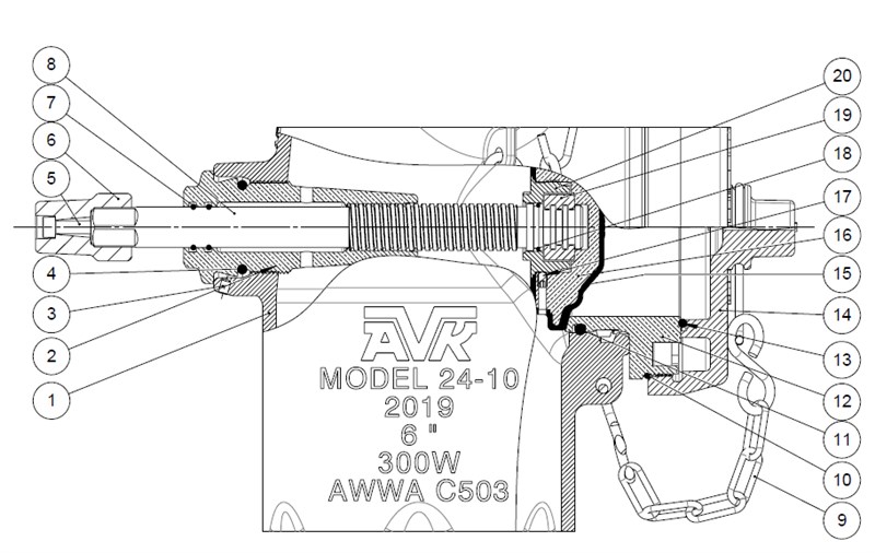 AVK TRỤ CỨU HỎA ƯỚT, 200 PSI