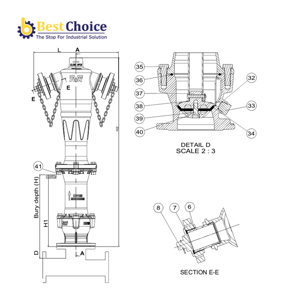AVK Trụ cứu hỏa nổi, PN16, CTC 120