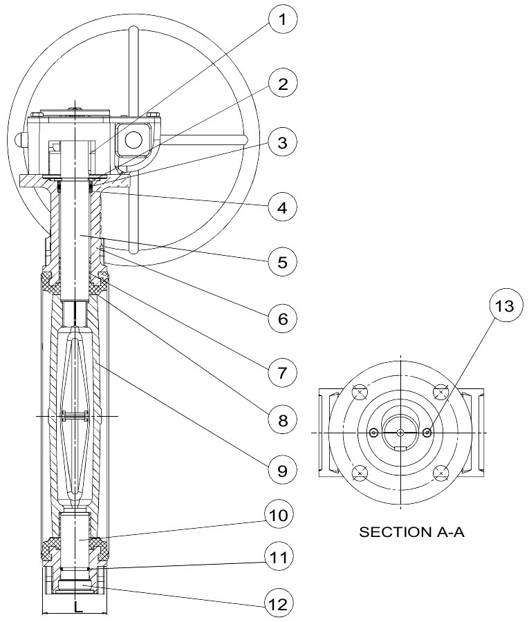 AVK VAN BƯỚM ĐỒNG TÂM LỚP LÓT CAO SU RỜI, PN16 76-71