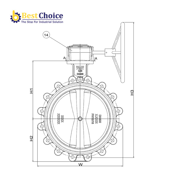 AVK VAN BƯỚM ĐỒNG TÂM LỚP LÓT CAO SU RỜI, PN16
