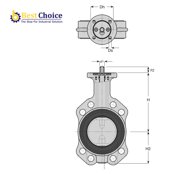 AVK VAN BƯỚM ĐỒNG TÂM WAFER, LỚP CAO SU RỜI, PN10-PN16, 76-70