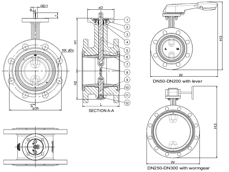 AVK VAN BƯỚM HAI MẶT BÍCH, ĐỒNG TÂM PN10-PN16 7674-001