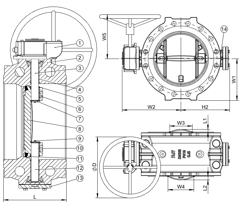 AVK VAN BƯỚM LỆCH TÂM KÉP, PN10-PN16 756118