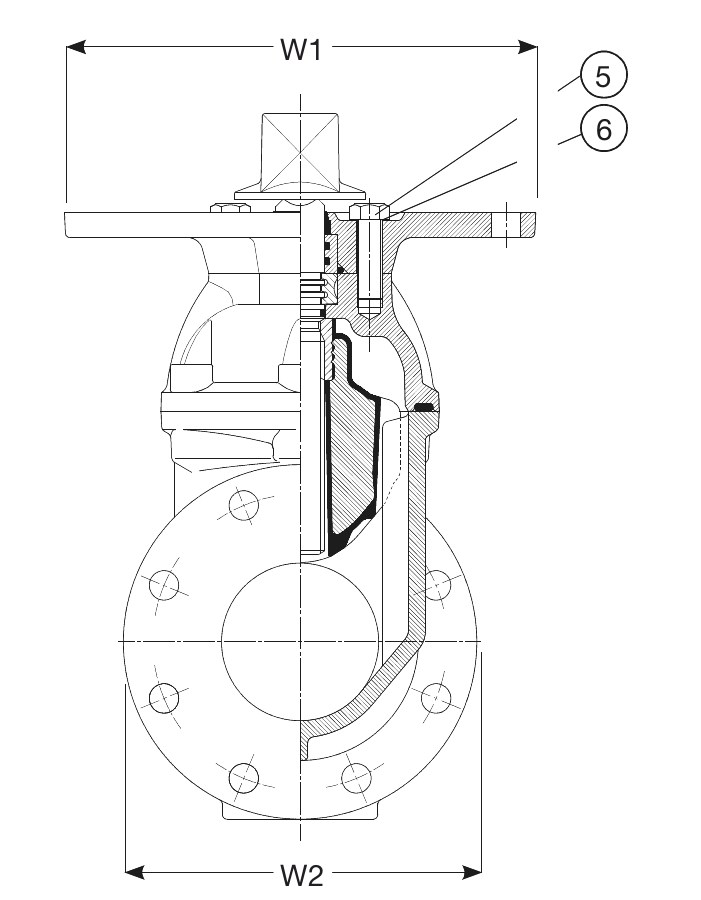 AVK VAN CỔNG MẶT BÍCH, AWWA, PN10-PN16 4559