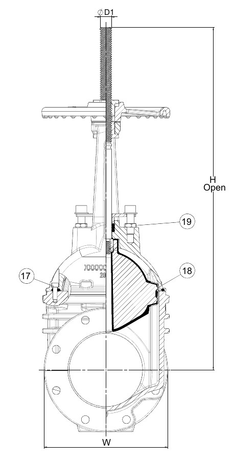 AVK VAN CỔNG MẶT BÍCH, OS&Y, CHỨNG NHẬN ULFM, 250 PSI 145