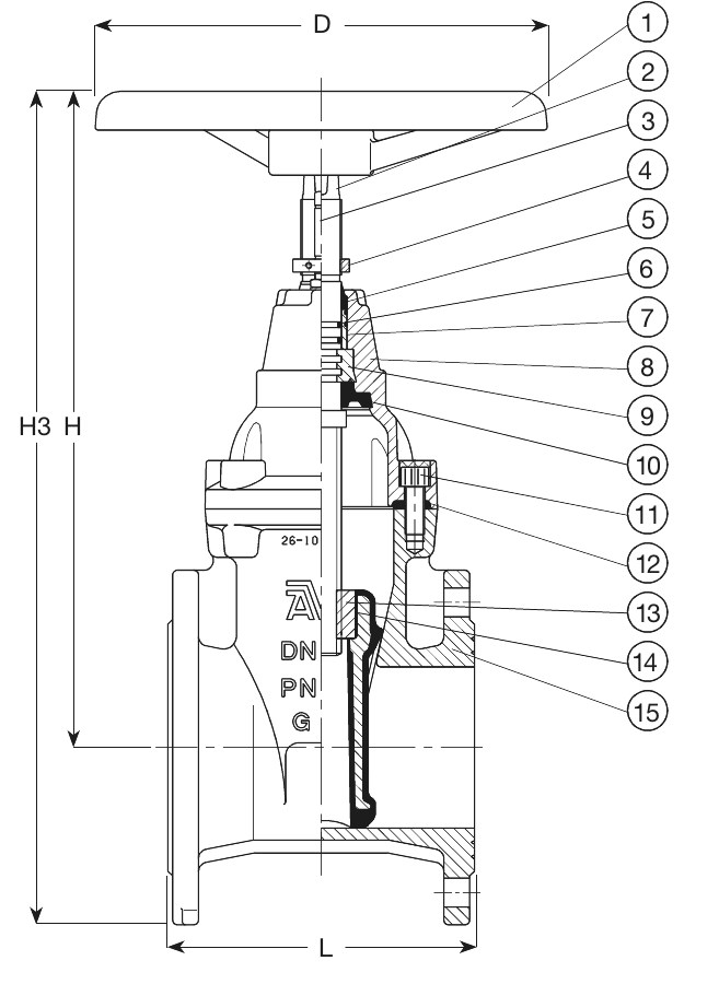 AVK VAN CỔNG MẶT BÍCH, PN10-PN16 0635