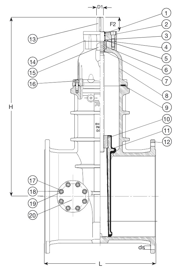 AVK VAN CỔNG, MẶT BÍCH, PN10-PN16 5530