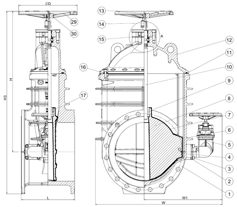 AVK VAN CỔNG MẶT BÍCH, PN1016 55-66-006