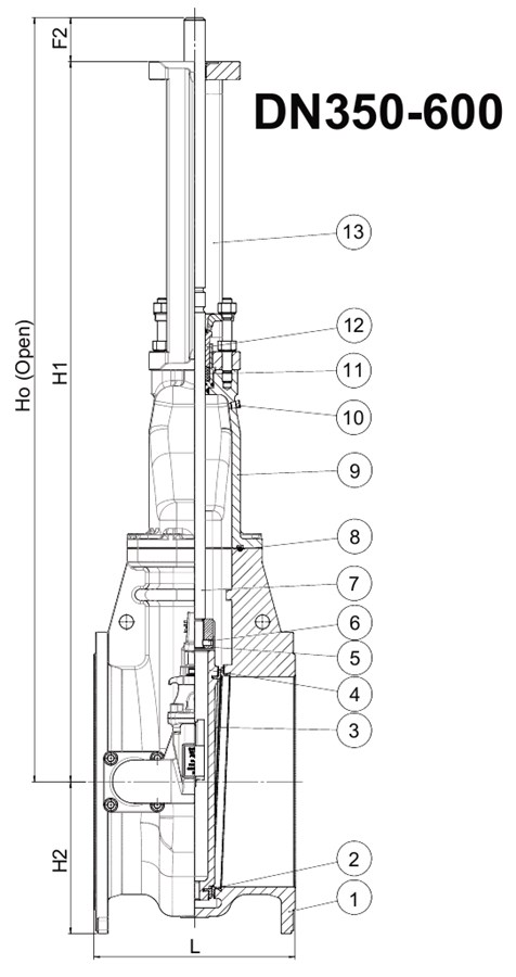 AVK VAN CỔNG MẶT TỰA KIM LOẠI, OS&Y, MẶT BÍCH, PN10-PN16