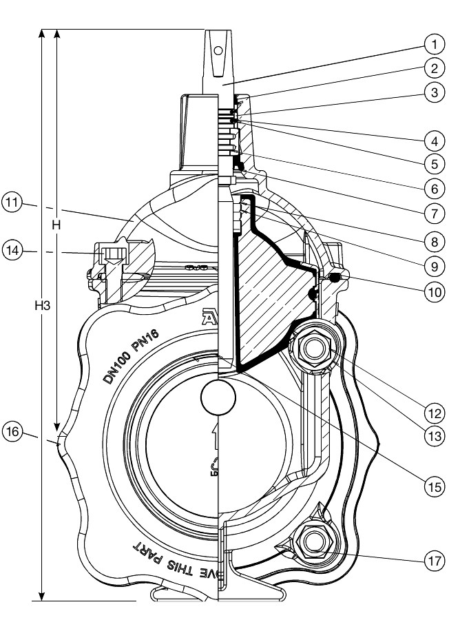 AVK VAN CỔNG, SUPA MAXI, PN16 63600-001