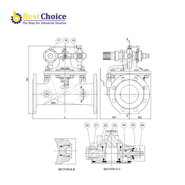 AVK VAN DUY TRÌ XẢ ÁP, PN10-PN16 8592