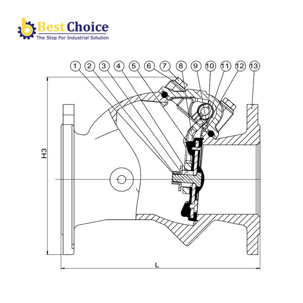 AVK VAN MỘT CHIỀU CÁNH LẬT, MẶT TỰA ĐÀN HỒI, PN16 41