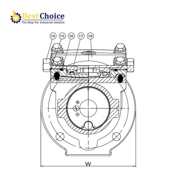 AVK VAN MỘT CHIỀU CÁNH LẬT, MẶT TỰA ĐÀN HỒI, PN16
