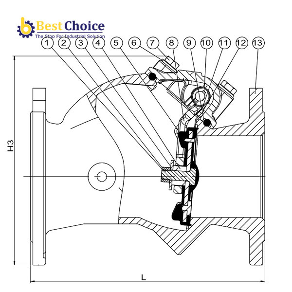 AVK VAN MỘT CHIỀU CÁNH LẬT, MẶT TỰA ĐÀN HỒI