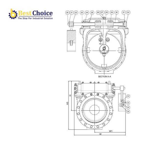 AVK VAN MỘT CHIỀU CÁNH LẬT, MẶT TỰA KIM LOẠI, PN10-PN16 41
