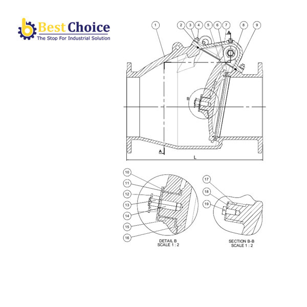 AVK VAN MỘT CHIỀU CÁNH LẬT, MẶT TỰA KIM LOẠI, PN10