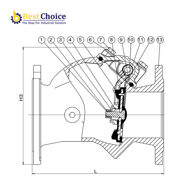 AVK VAN MỘT CHIỀU CÁNH LẬT, PN16 41
