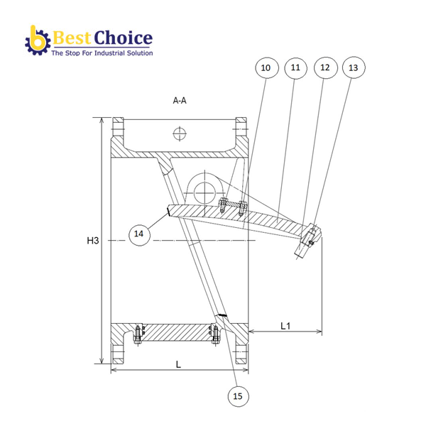 AVK VAN MỘT CHIỀU ĐĨA NGHIÊNG, MẶT TỰA NGHIÊNG KIM LOẠI