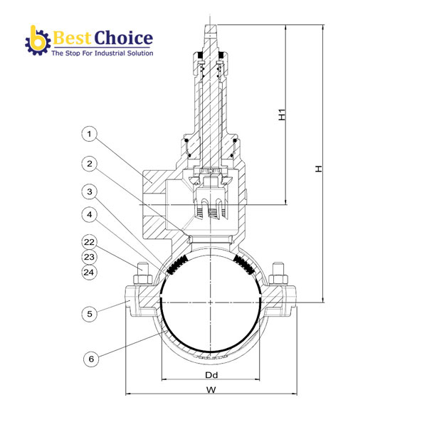 BẢN VẼ AVK ĐAI KHỞI THỦY CHO ỐNG PE-PVC, 09-01
