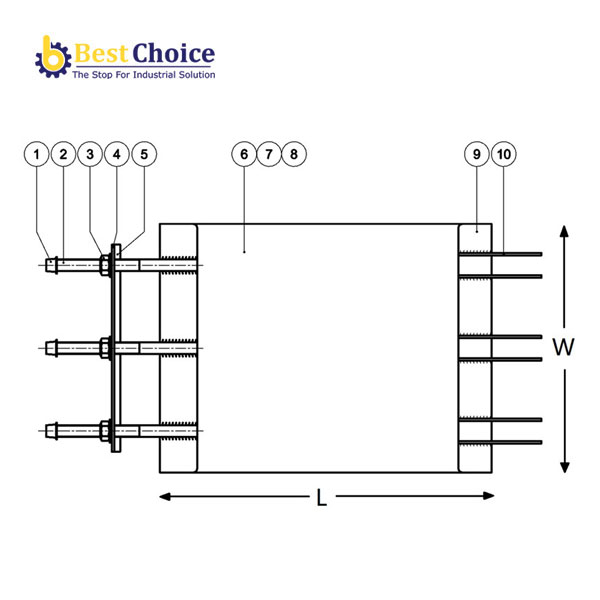 BẢN VẼ AVK HỘP SỬA CHỮA VỚI 6-10 ĐAI THÀNH PHẦN, 5-001
