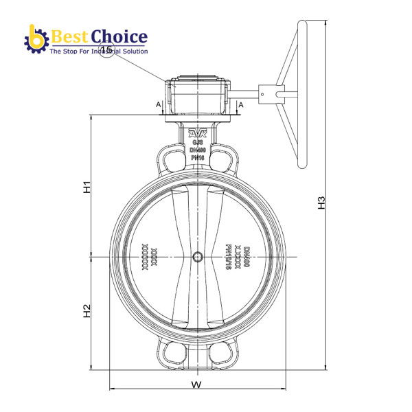 BẢN VẺ AVK VAN BƯỚM ĐỒNG TÂM KIỂU WAFER, PN16 70-004