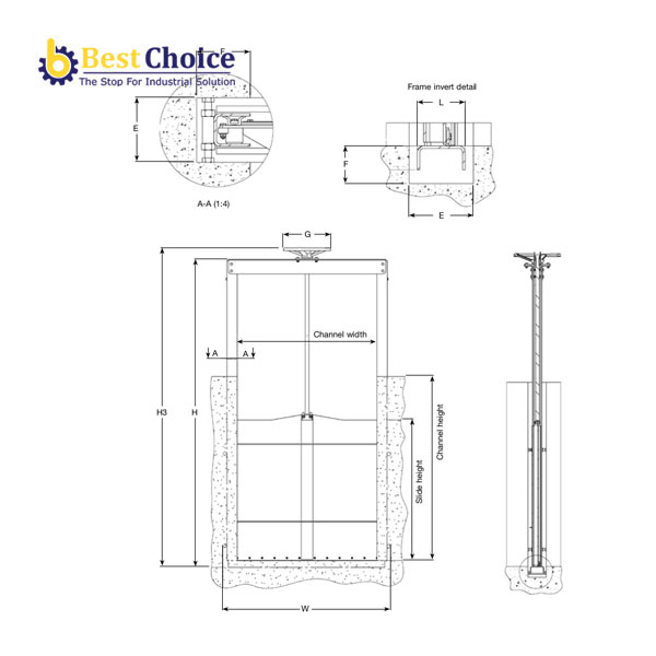 BẢN VẼ AVK VAN CỬA PHAI GẮN KÊNH VỚI TY CHÌM