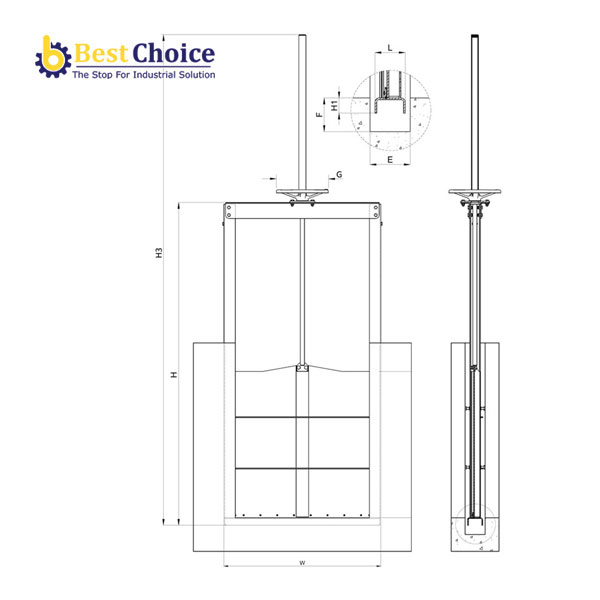 BẢN VẼ AVK VAN CỬA PHAI GẮN KÊNH VỚI TY NỔI