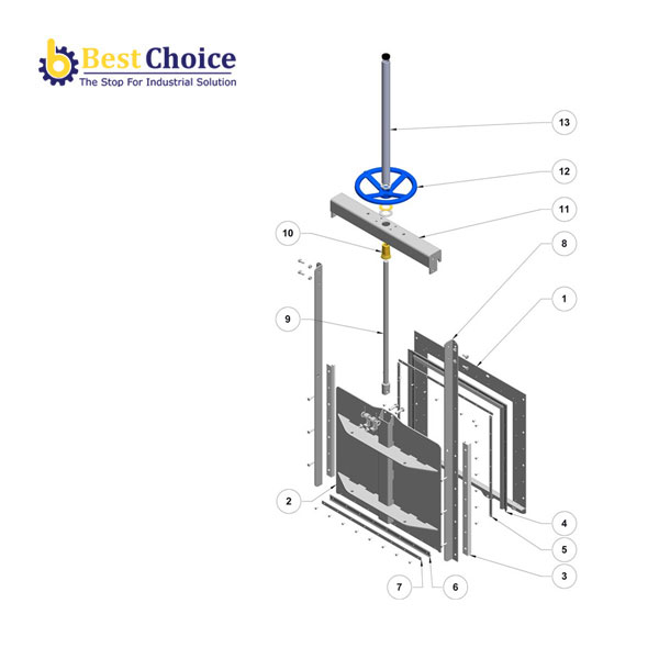 BẢN VẼ AVK VAN CỬA PHAI GẮN TƯỜNG VỚI TY NỔI 64-001