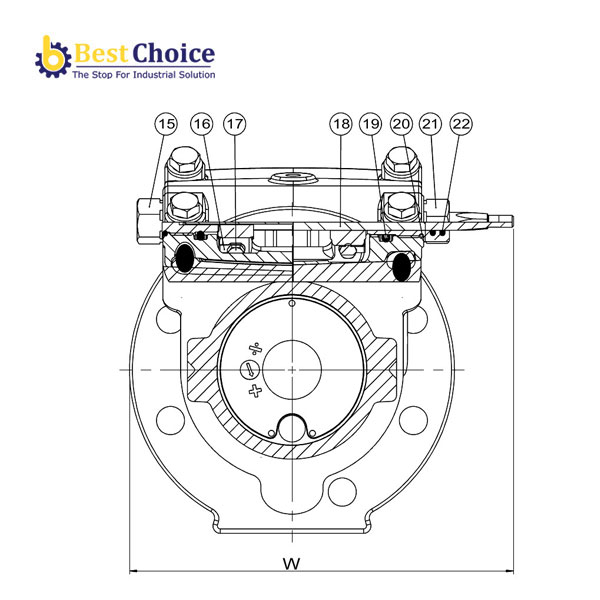 BẢN VẼ AVK VAN MỘT CHIỀU CÁNH LẬT, MẶT TỰA ĐÀN HỒI, PN10-PN16, 20-001